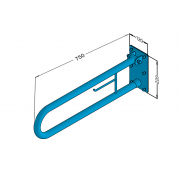 Tilting arched railing with space for paper 70cm  32-UR7p