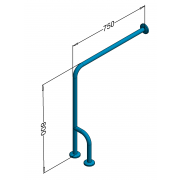 Poręcz dla niepełnosprawnych ściana podłoga lewa 75/80cm PSP 177L