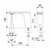 Wall-mounted electronic tap for washbasin and sink 2515