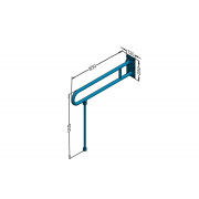 Tilting handrail for disabled 85cm with leg PSP 685N