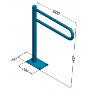 Poręcz dla niepełnosprawnych łukowa stała podłogowa 60cm PSP 760S