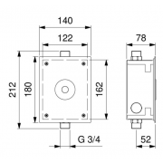 Concealed wall-mounted electronic flush valve 2565R