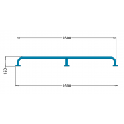 Handrail for disabled straight vertical 160cm  PSP 430 / PSM 430