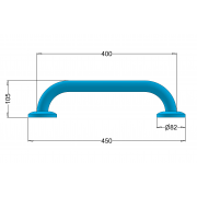 Poręcz dla niepełnosprawnych prosta 40cm PSP 444