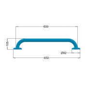 Poręcz dla niepełnosprawnych prosta 60cm PSP 666