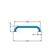 Straight handrail 50cm  32-UP5