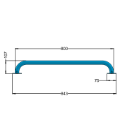 Straight handrail 80cm  32-UP8