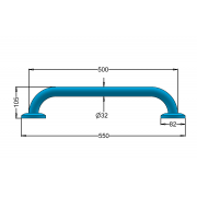 Straight handrail 50cm  32-UP5