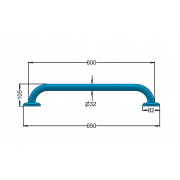 Straight handrail 60cm  32-UP6