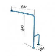 Wall and floor mounted railing left 80 / 80cm  UWCL