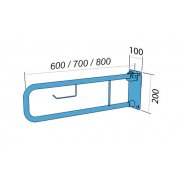 Tilting arched handrail with space for paper 70cm  UR7p