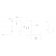 Poręcz kątowa prawa 50/70 cm PTP 133P