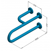 Handrail for disabled basin tripod left 55cm  PSP 155L