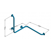 Handrail for the disabled, bathtub and shower right 70/61 / 75cm  PSP 135P