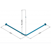 Shower rail 90/90 cm with with adjustable suspension PSP 902