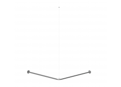 Shower rail 90 / 90 cm with with adjustable suspension